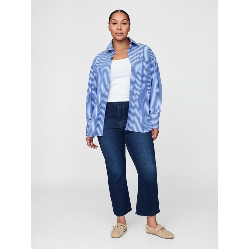 Gap Kick Fit High Rise Jeans Blue Denim Raw Hem 32 14R 478885-00-1
